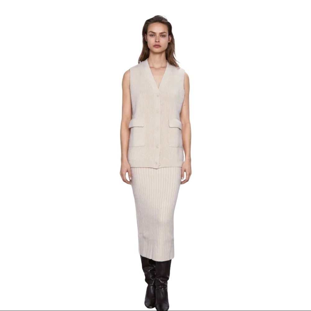 Zara pocket knit vest